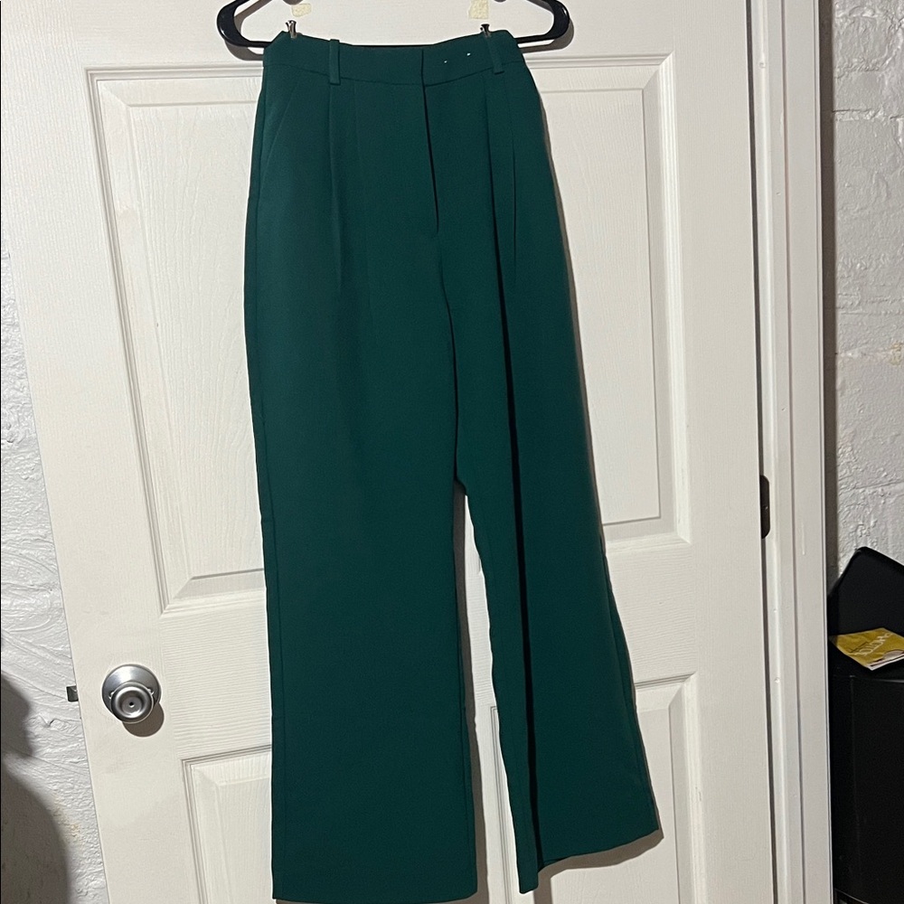 Abercrombie & Fitch Dark Green Wide Leg Pants